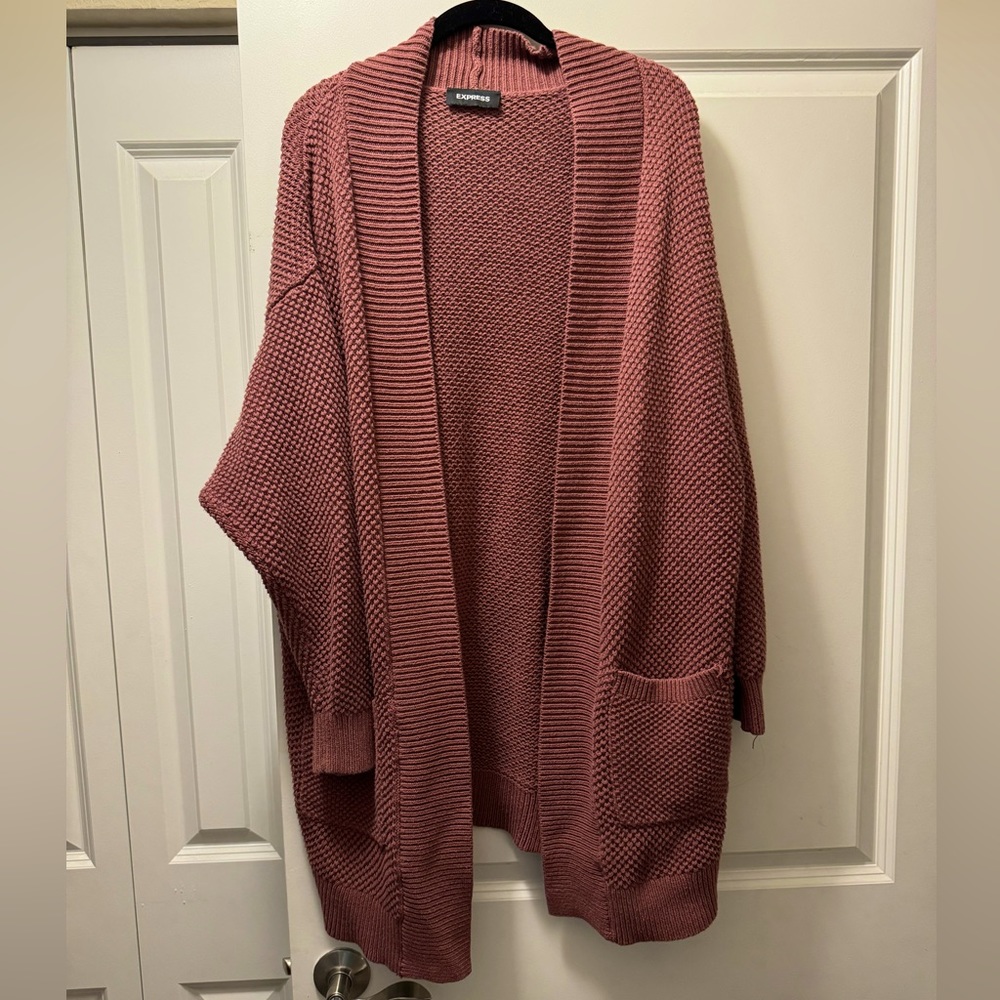 Mauve Oversized Cardigan